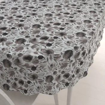 ubrus Dekorační oválný ubrus Rongo RGP-504 Hnědé popínavé lístky na bílém 50x100 cm