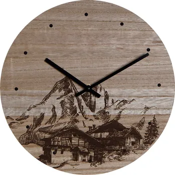 Hodiny Nástěnné hodiny DKD Home Decor Hora Černá Dřevo MDF (30 x 30 x 1.5 cm)