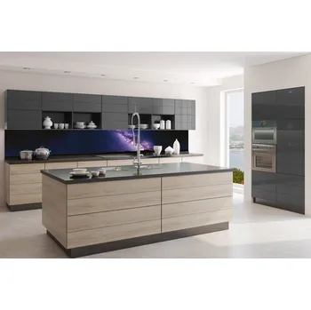 Tapeta DIMEX | Fototapeta do kuchyně Fialová mléčná dráha KI-350-235 | 350 x 60 cm | fialová, černá, modrá + Samolepicí fototapeta za kuchyňskou linku DIMEX Fialová mléčná dráha v šíři 350 cm