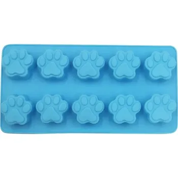 Forma na pečení Silikonová forma na dortíky a ledové kostky s tlapkami - modrý