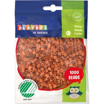 Dětské navlékací korálky Zažehlovací korálky, 1000ks - světle hnědé