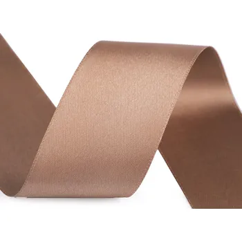 Atlasová stuha oboulící svazky po 5 m šíře 40 mm, barva 744 hnědá světlá