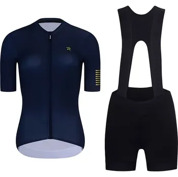 cyklistický dres RIVANELLE Cyklistický krátký dres a krátké kalhoty - VICTORIOUS GOLD LADY - černá/modrá