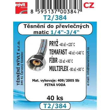 Těsnění Nývlt SADA 1/4"-3/4" těsnění převlečných matic MIX materiálů