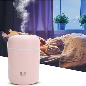 Zvlhčovač vzduchu a aroma difuzér H2O Humidifier USB - růžový