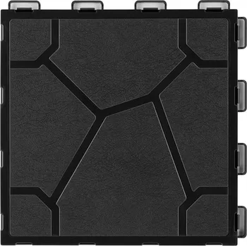 Venkovní dlažba Plastová terasová dlažba SimpleJack Fobos 30x30x1,3 cm - kámen černá