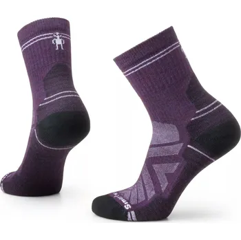 Dámské ponožky SMARTWOOL Dámské ponožky W HIKE LIGHT CUSHION MID CREW SOCKS purple iris – fialové Velikost: S (34-37)