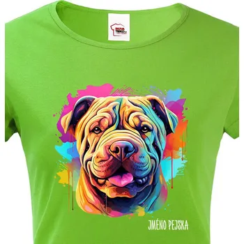 Dámské tričko Dámské tričko Šar pej, Barva Zelená, Velikost M, Canvas Dámské tričko s krátkým rukávem 2555