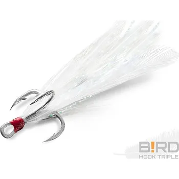 Delphin B!RD Hook TRIPLE / 3ks bílá pírka #8