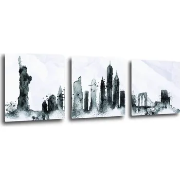 Obraz Impresi Obraz New York panorama - 90 x 30 cm (3 dílný)