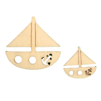 Dřevěná hračka Dřevěný výřez z překližky, LODIČKA S KOTVOU-2, 3x3,1cm, 1ks
