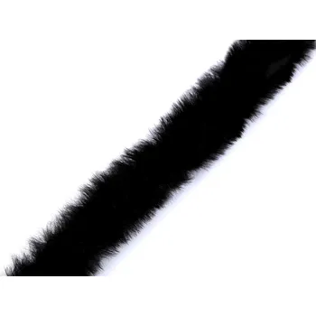 Galanterie Všívací oděvní / dekorační kožešina kulatá šíře 1,5 cm, barva 11 černá