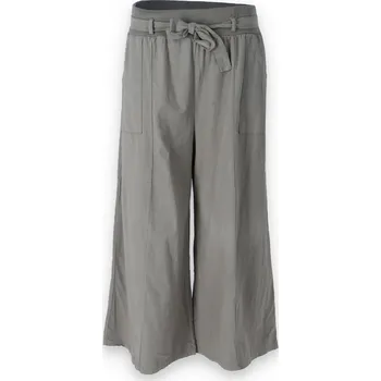 Dámské kalhoty Kalhoty lněné culottes 7635 barva: zelená-khaki, velikost: Univerzální-jedna velikost