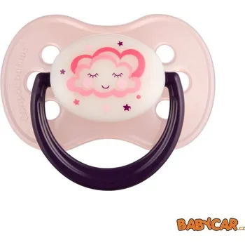 dudlíky CANPOL BABIES latexový dudlík třešinka NIGHT DREAMS 0-6m 1ks Růžová