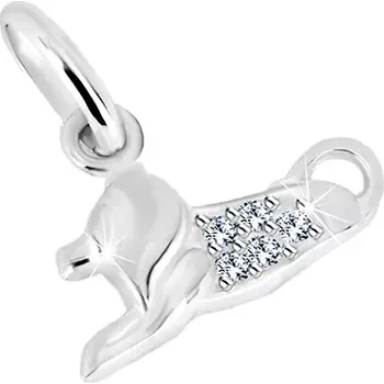 Přívěsek Stříbrný 925 přívěsek - třpytivé zirkony, lesklý povrch, znamení LEV