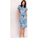 Kimono šaty s krátkým rukávem A145 Barva: Modrá, Velikost: S