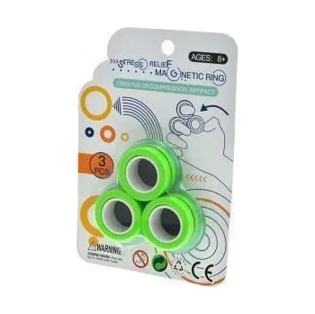 Hračka pro nejmenší 4L Antistresové magnetické kroužky - 3 kusy