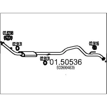 Tlumič výfuku Střední tlumič výfuku MTS 01.50536