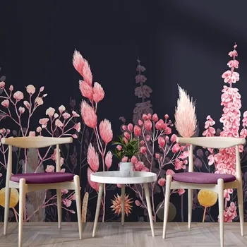 Tapeta Dovido Tapeta variace trávy v růžové barvě