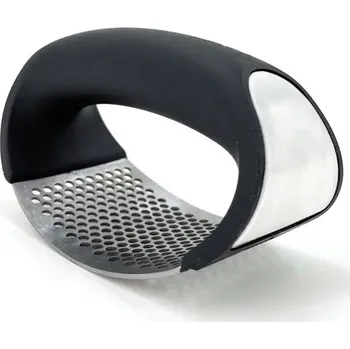 Lis na česnek Nerezový lis na česnek | Manuální lis na ovoce a česnek - Černá2