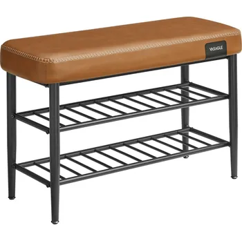 Úložný box Úložná lavice z umělé kůže 30 x 80 x 50 cm | karamelová