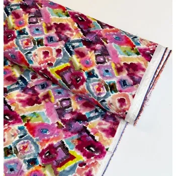 Viskóza RAYON POPLIN Colorful Patterns design D digital print