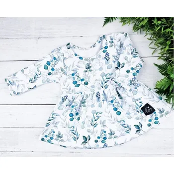 Dívčí šaty Princess šaty s dlouhým rukávem - Teal 62