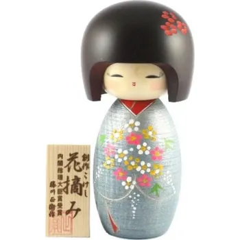 Japonská panenka Kokeshi Hanatsumi - 17,5 cm