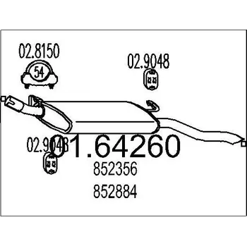 Tlumič výfuku Zadní tlumič výfuku MTS 01.64260