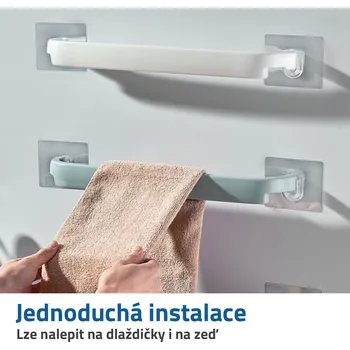 Držák na ručník 4L Nalepovací držák na ručníky a utěrky - Bílý