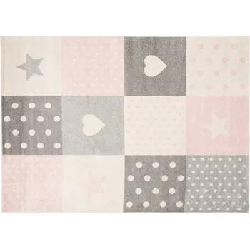 Koberec Dětský koberec Lazur - srdíčka 1 - růžový/ivory Rozměr koberce: 160x220 cm