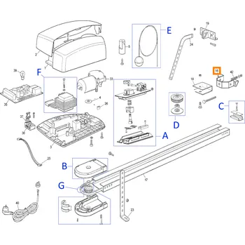 Nice PMD0540R01.4610 montážní konzola na lištu pro SPIN, Mhouse GD0N