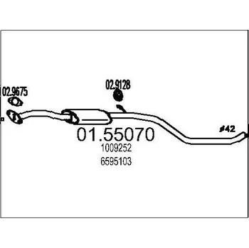 Tlumič výfuku Střední tlumič výfuku MTS 01.55070