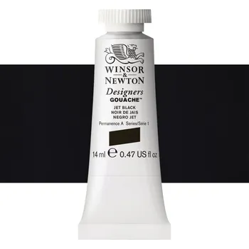Vodová barva Kvašová barva Winsor & Newton - Jet Black Balení: 14 ml