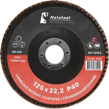 Brusný kotouč Lamelový brusný kotouč Molatool Keramický 125 mm P40