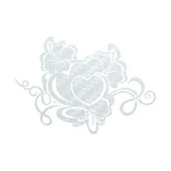 Samolepící dekorace SAMOLEPKA Květina dekor 048 levá ibišek a srdce (51 - 3D karbon bílý) NA AUTO, NÁLEPKA, FÓLIE, POLEP, TUNING, VLASTNÍ TEXT, TISK, AUTOSAMOLEPKY.cz, POLEPY, OBRÁZEK, LOGO, SAMOLEPKY