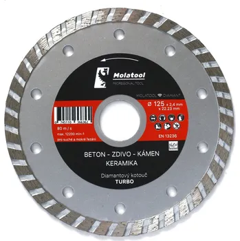 Řezný kotouč Diamantový řezný kotouč Molatool 125x2,4x22,2 Turbo Profi