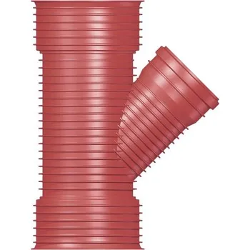 Kanalizační potrubí Wavin ULTRA RIB 2 UREA odbočka DN250/150, 45°, žebrovaná, červená