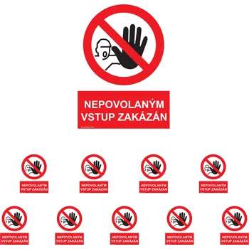 Walteco Nepovolaným vstup zakázán 210x297mm, formát A4, samolepka Množství: 10 ks