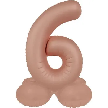 Folat Balónek fóliový samostojný číslo 6 Vintage růžé, matný 41 cm