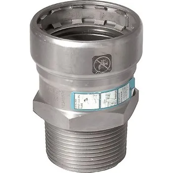 rozdělovač topení Sanha HEAVY STEEL PRESS 70243G přechodová vsuvka 3/4"x3/4", s koncem na vnitřní lisování a s vnějším závitem, topení, uhlíková ocel