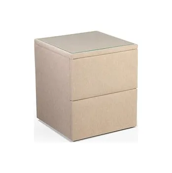 Ložnicová sestava Čalouněný noční stolek AZA 2S - sklo