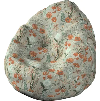 Sedací pytel Sedací vak s volbou látky - 3 velikosti, barevné květiny na šedém pozadí, Ø60 x 105 cm, Flowers