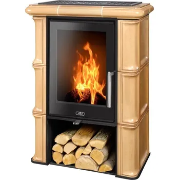 Krbová kamna ABX, spol. s.r.o. ABX SICILIA K I exklusive kachlová kamna 3,5-9kW, rovný sokl, naturbraun