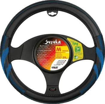 Potah volantu SUZUKA PREMIUM modrý, 37-39 cm NEW 6/2020