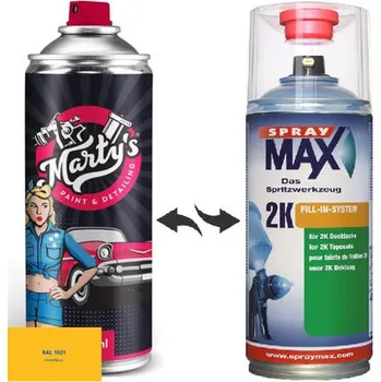 Barva ve spreji Barva ve spreji RAL 1021 stupeň lesku Mat kvalita laku 1K Akrylátový lak