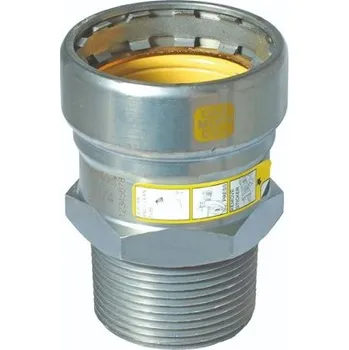 rozdělovač topení Sanha HEAVY STEEL PRESS GAS 71243G přechodová vsuvka 3/4"x3/4", s koncem na vnitřní lisování a s vnějším závitem, plyn, uhlíková ocel