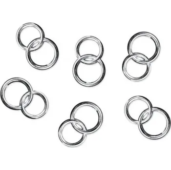Svatební dekorace PartyDeco Dvojité prstýnky stříbrné 25 ks