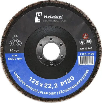 Brusný kotouč Lamelový brusný kotouč Molatool VSM Zirkon 125 mm P120