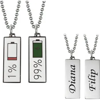 Přívěsek Přívěsky s řetízkem z chirurgické oceli Energy Couple